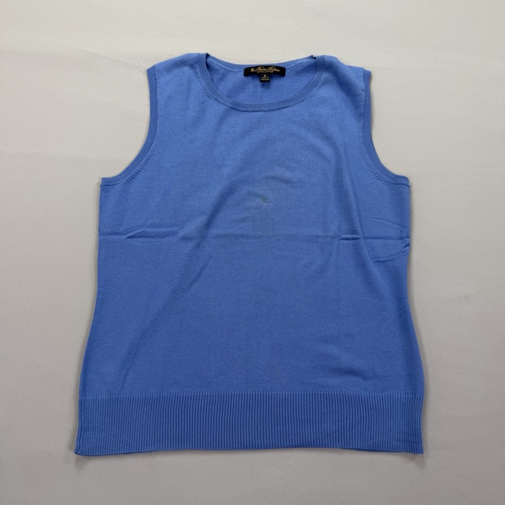 Brooks Brothers Blue Supima Cotton Sleeveless Tank Top Women's Medium Old Money